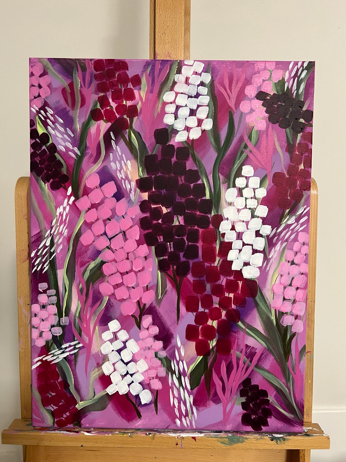 "Wildly, Softly" - Original Abstract Acrylic Floral Painting – 18x24 | Art By Snay