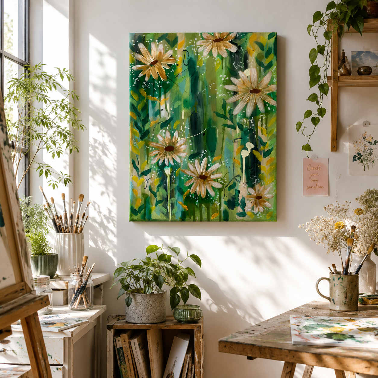 Original Abstract Acrylic Floral Painting – 12x16 | Art By Snay