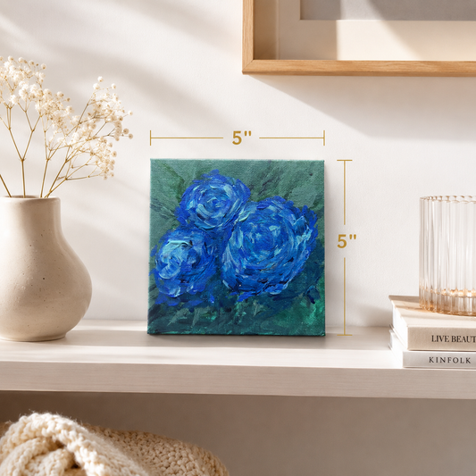Original Abstract Floral Painting - 5x5 - Art By Snay