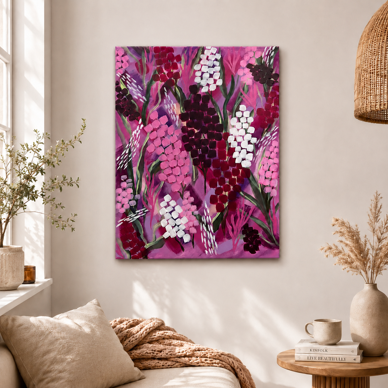 "Wildly, Softly" - Original Abstract Acrylic Floral Painting – 18x24 | Art By Snay