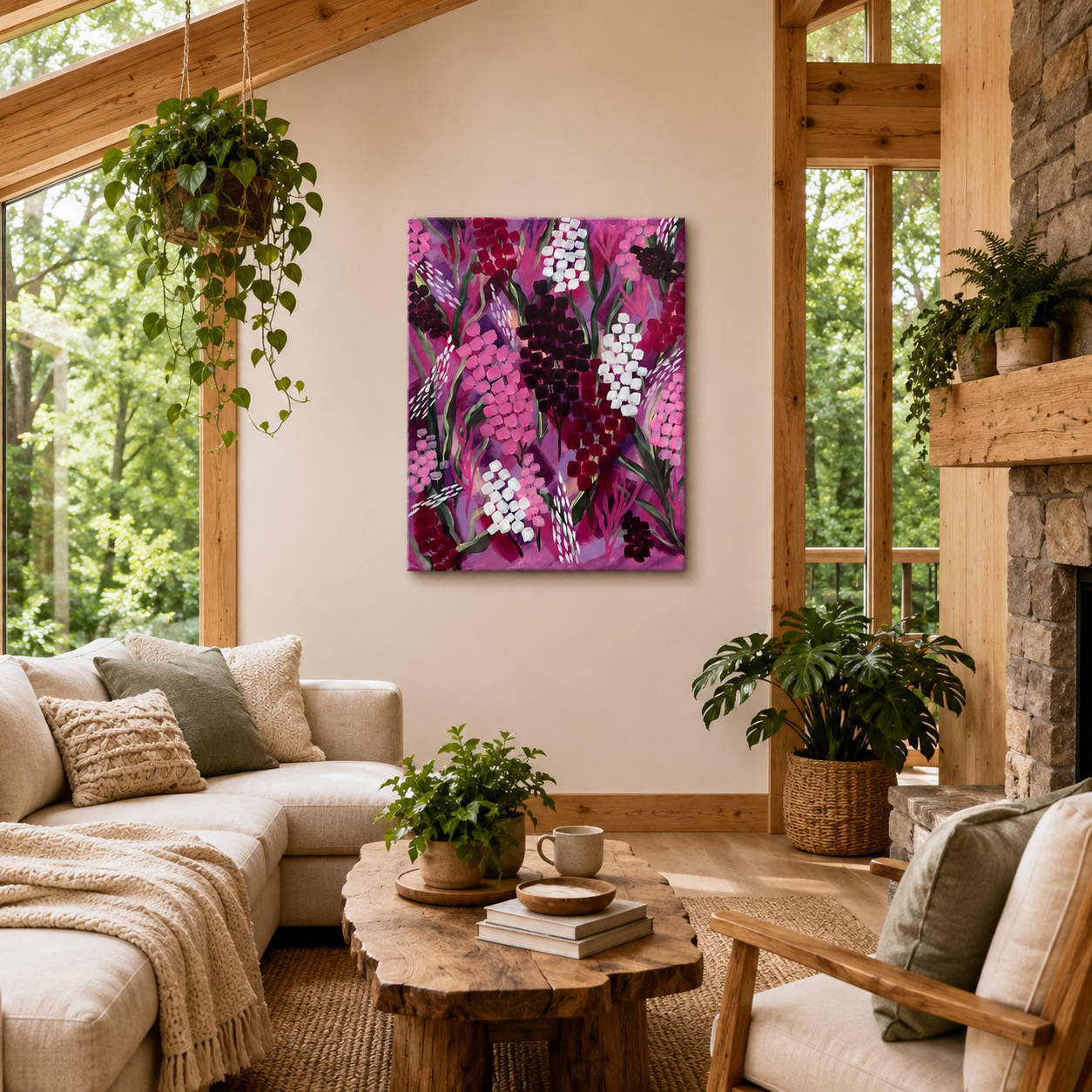 "Wildly, Softly" - Original Abstract Acrylic Floral Painting – 18x24 | Art By Snay