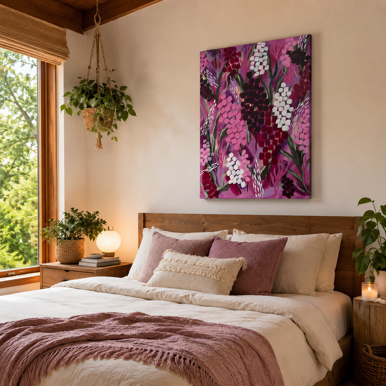 "Wildly, Softly" - Original Abstract Acrylic Floral Painting – 18x24 | Art By Snay