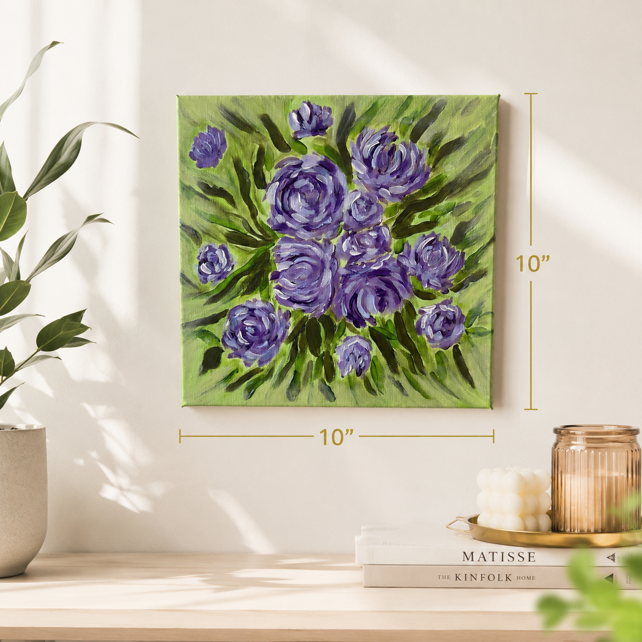 Original Floral Painting - 10x10 (Purple) - Art By Snay