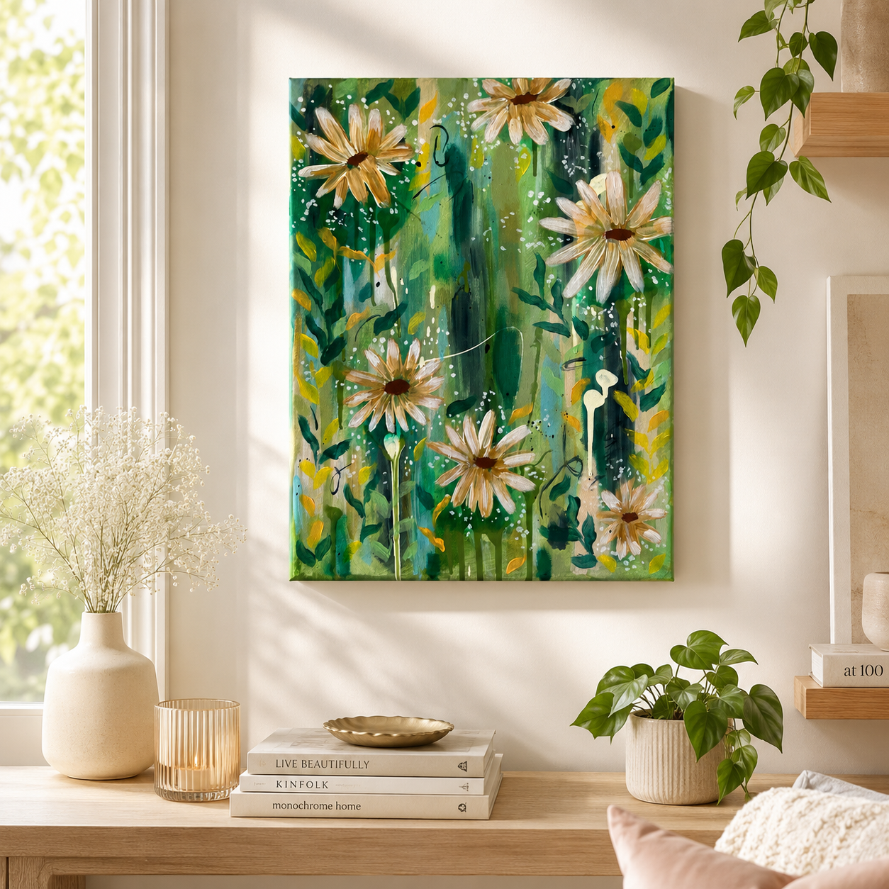 Original Abstract Acrylic Floral Painting – 12x16 | Art By Snay