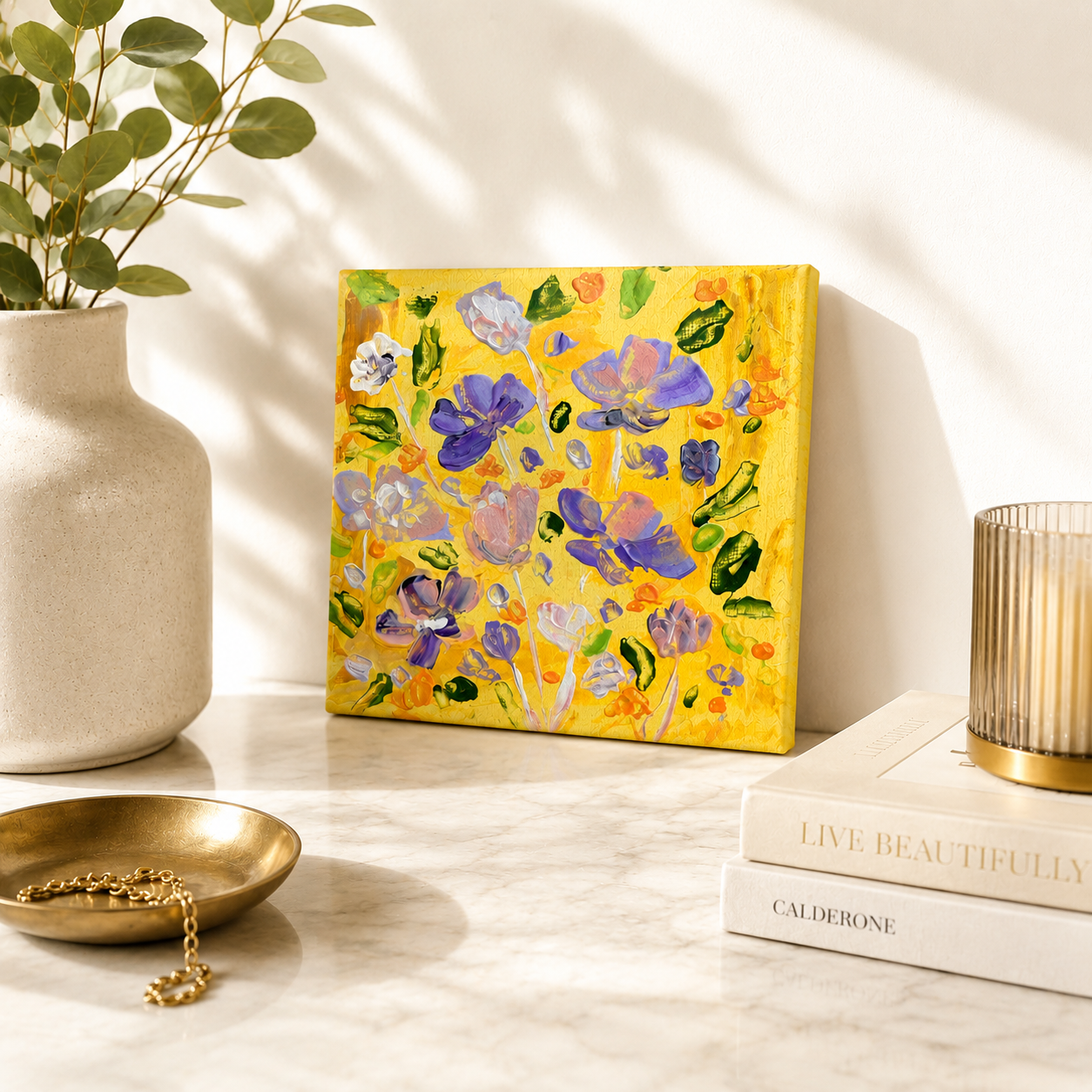 Original Floral Abstract Painting -  5x5 | Art By Snay