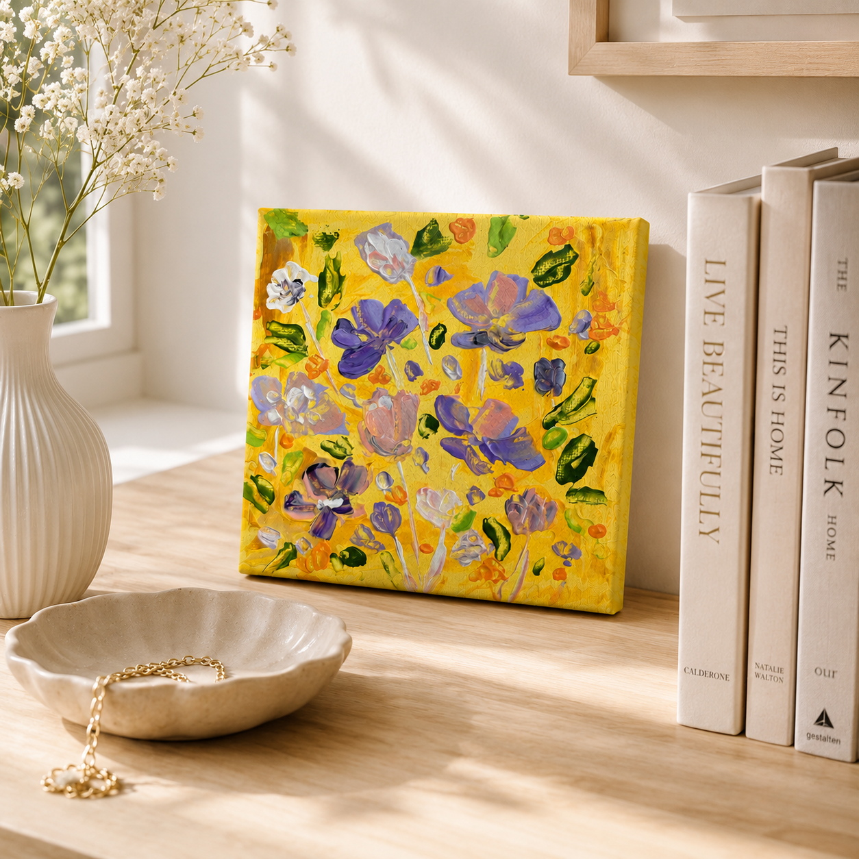 Original Floral Abstract Painting -  5x5 | Art By Snay