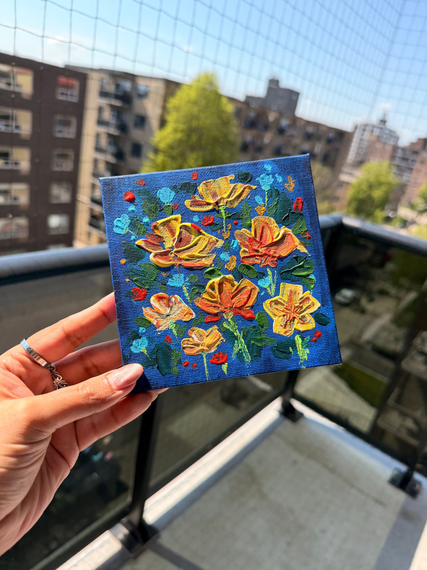 Original Floral Abstract Painting -  5x5 | Art By Snay