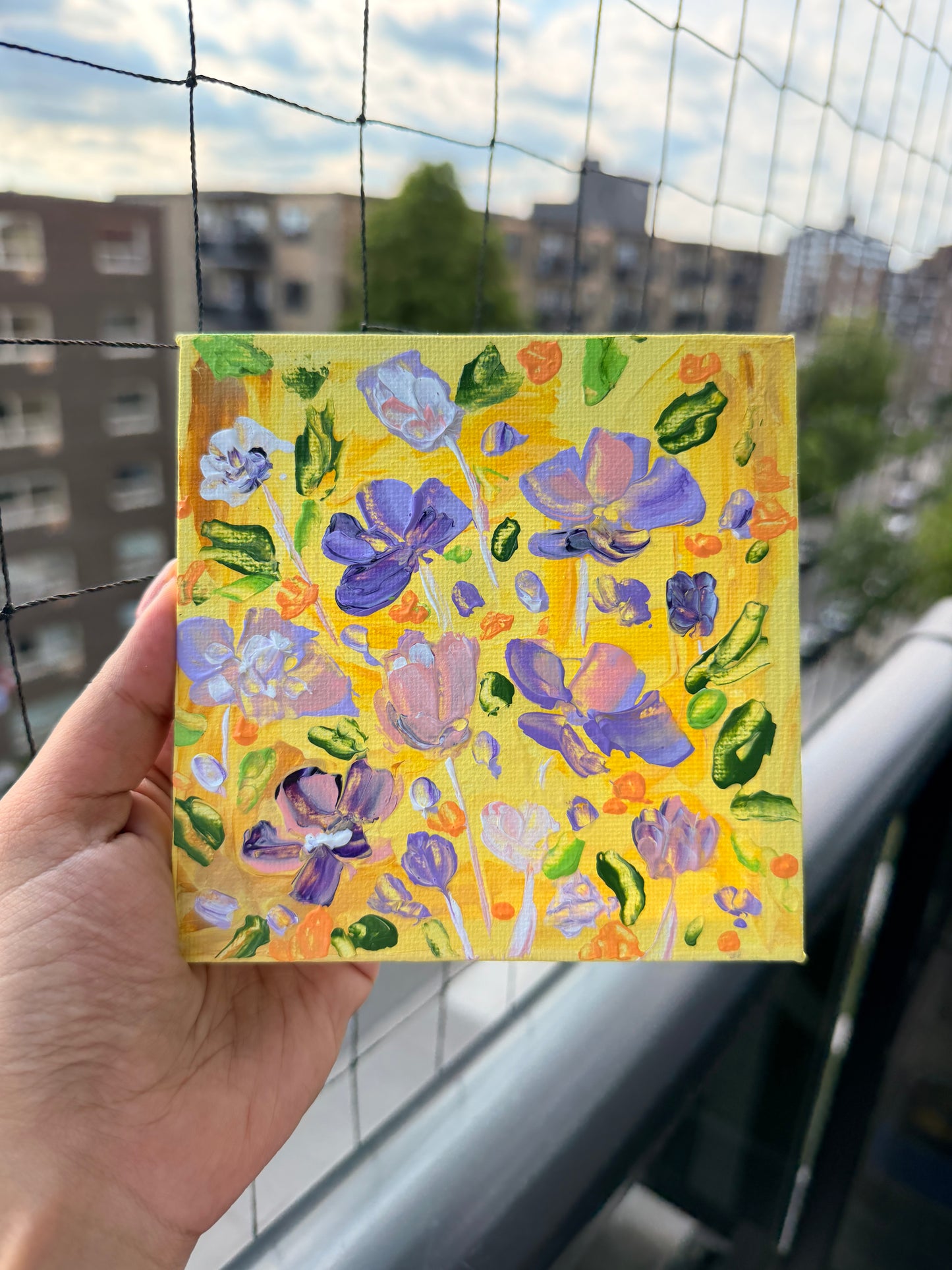 Original Floral Abstract Painting -  5x5 | Art By Snay
