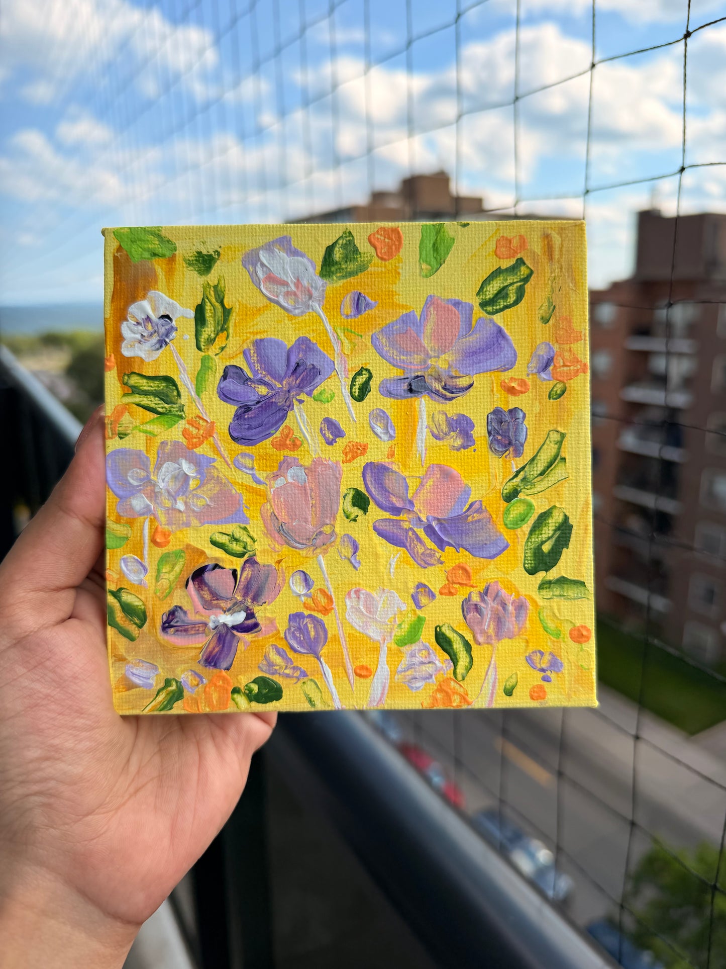 Original Floral Abstract Painting -  5x5 | Art By Snay