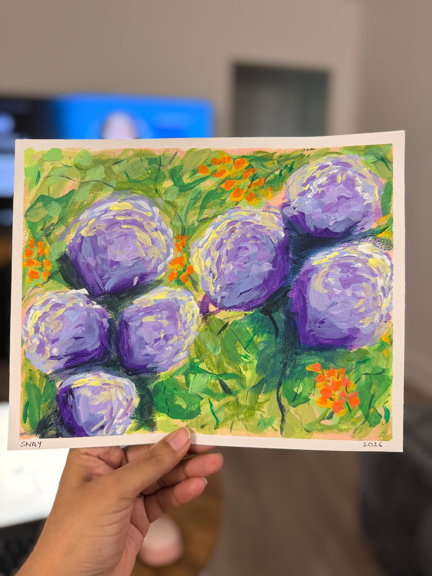 "Quiet Joy" Original Acrylic Painting Study on Paper (8" × 10") | Art by Snay