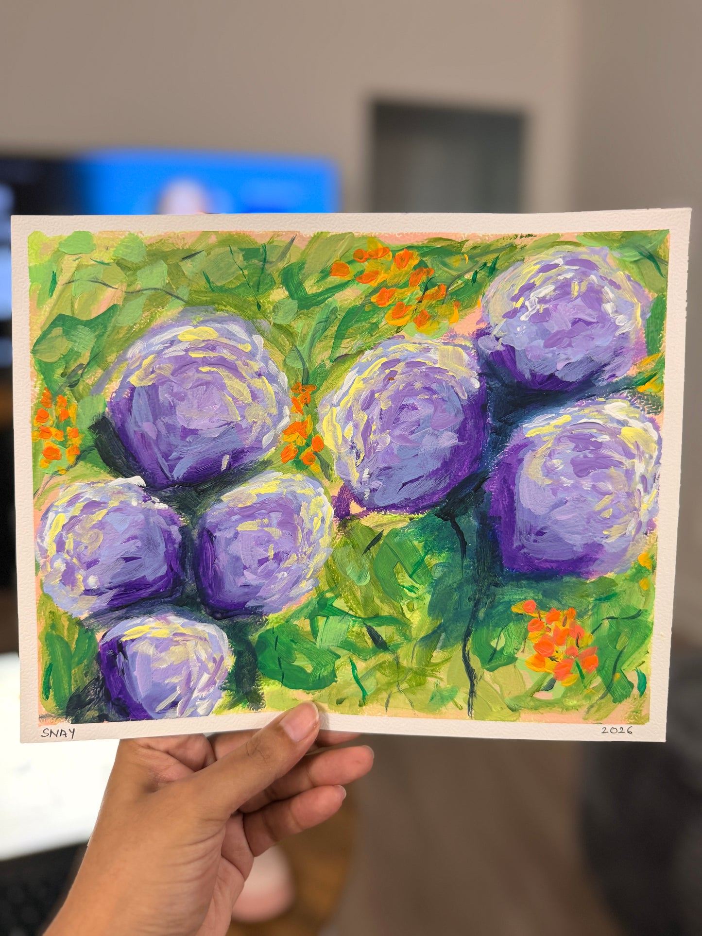 "Quiet Joy" Original Acrylic Painting Study on Paper (8" × 10") | Art by Snay