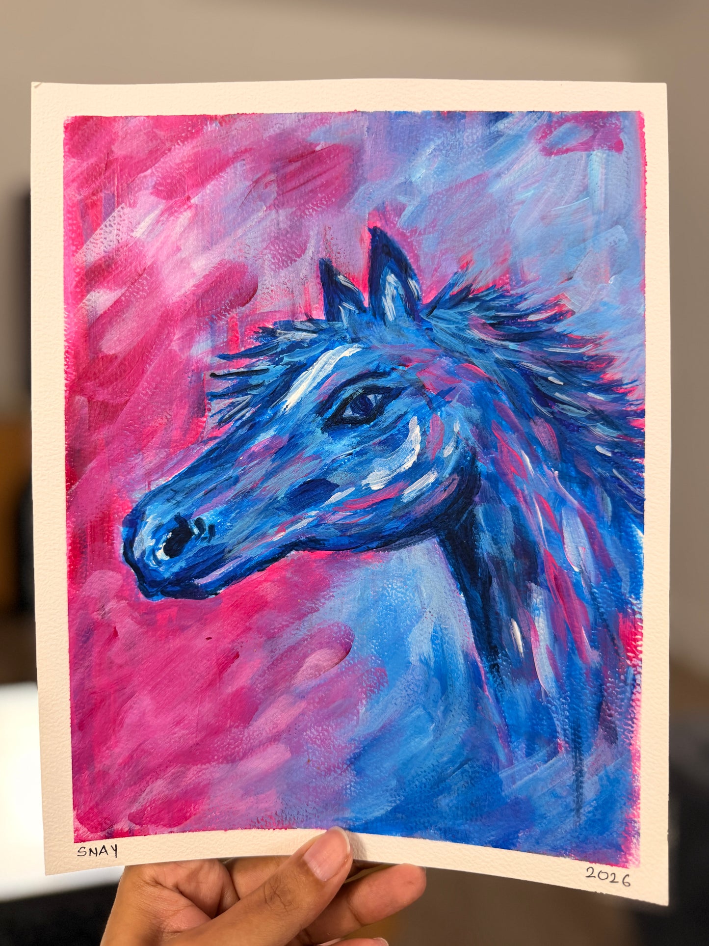 "Untamed" Original Acrylic Painting Study on Paper (8" × 10") | Art by Snay
