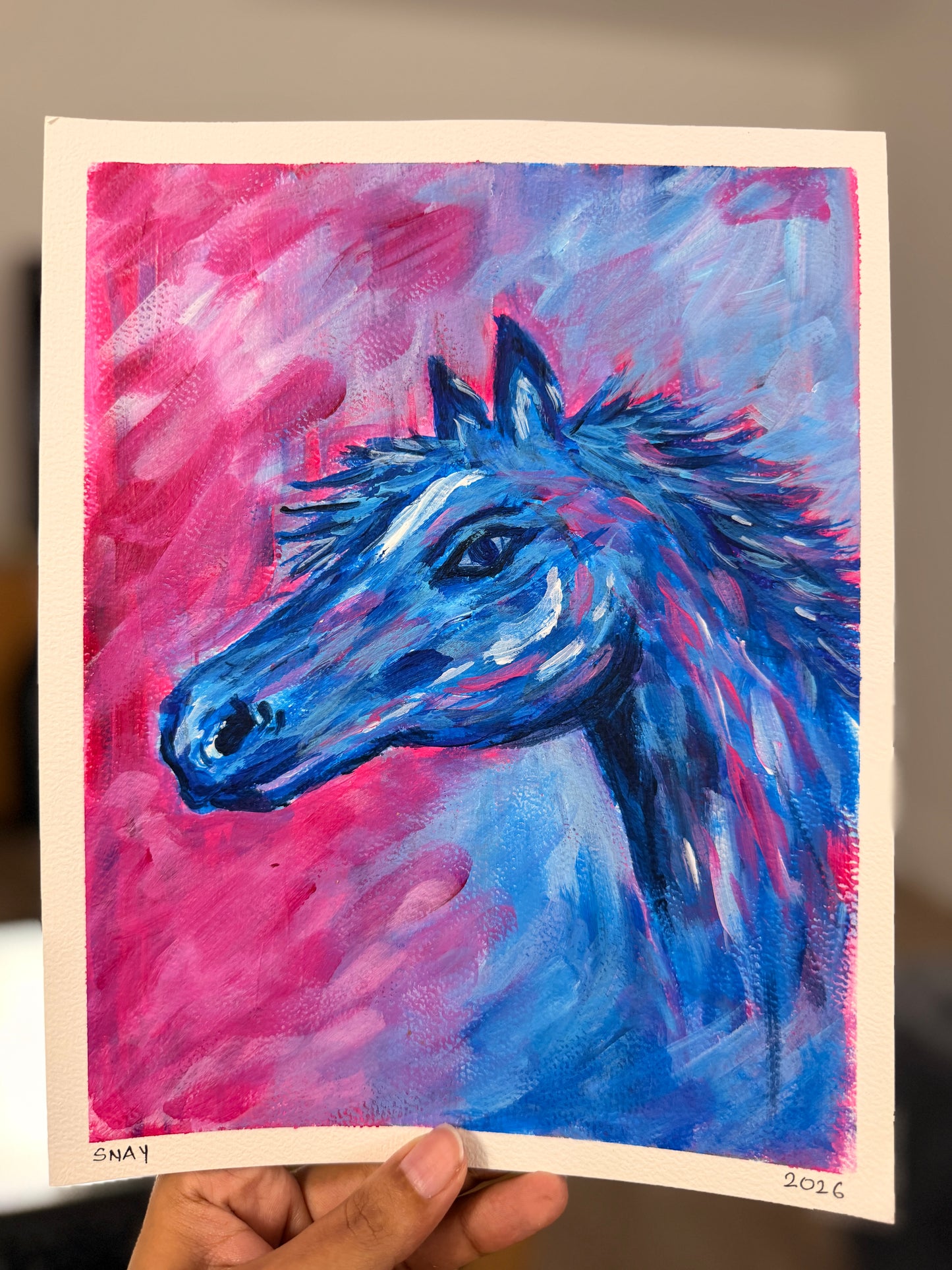 "Untamed" Original Acrylic Painting Study on Paper (8" × 10") | Art by Snay