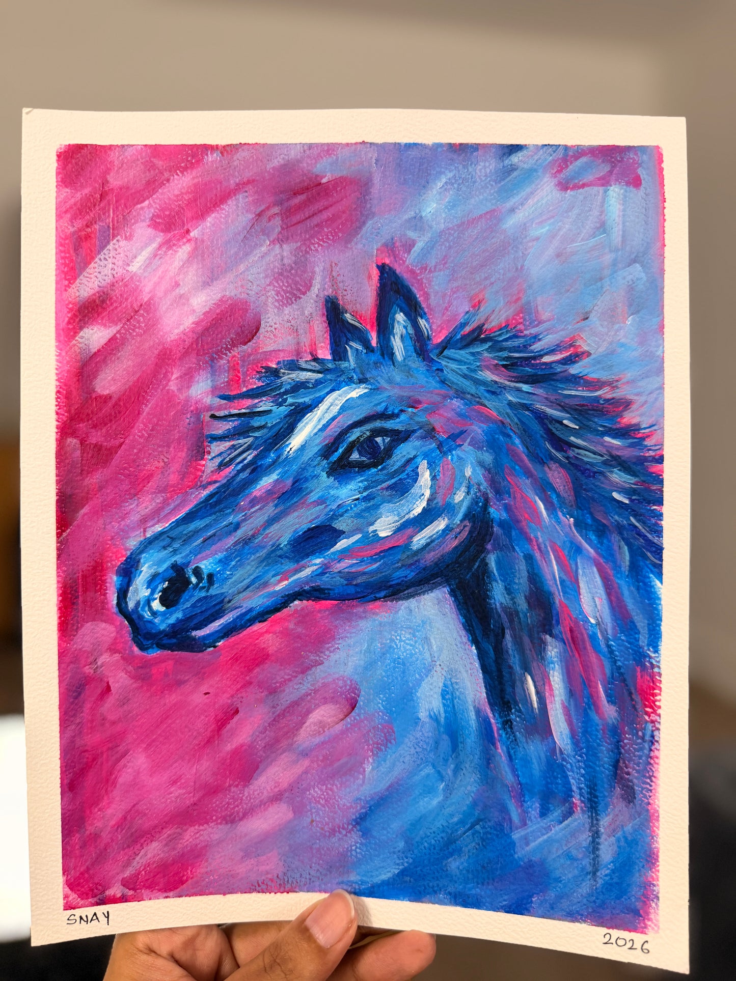 "Untamed" Original Acrylic Painting Study on Paper (8" × 10") | Art by Snay