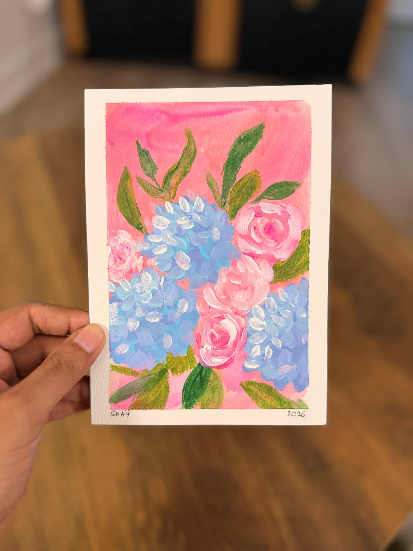 "Tenderly" Original Acrylic Painting Study on Paper (5" × 7") | Art by Snay
