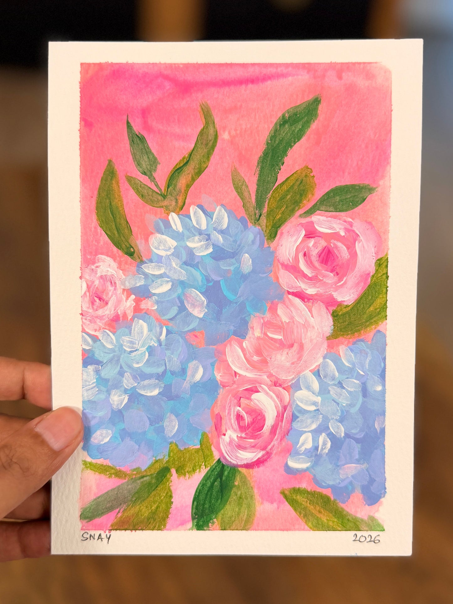 "Tenderly" Original Acrylic Painting Study on Paper (5" × 7") | Art by Snay