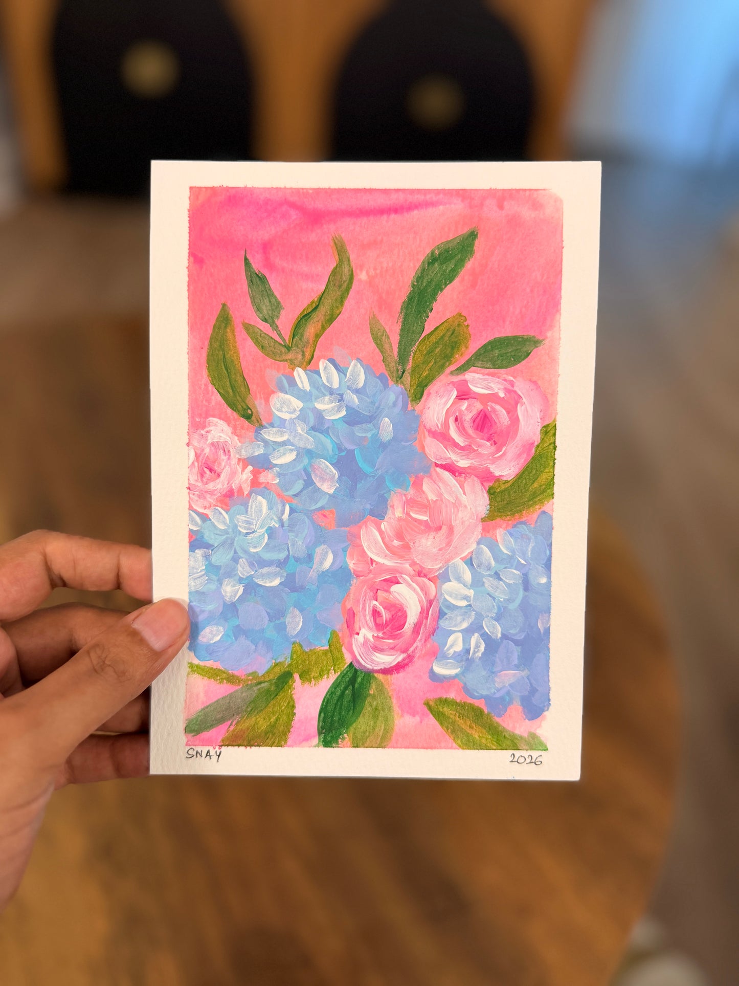 "Tenderly" Original Acrylic Painting Study on Paper (5" × 7") | Art by Snay