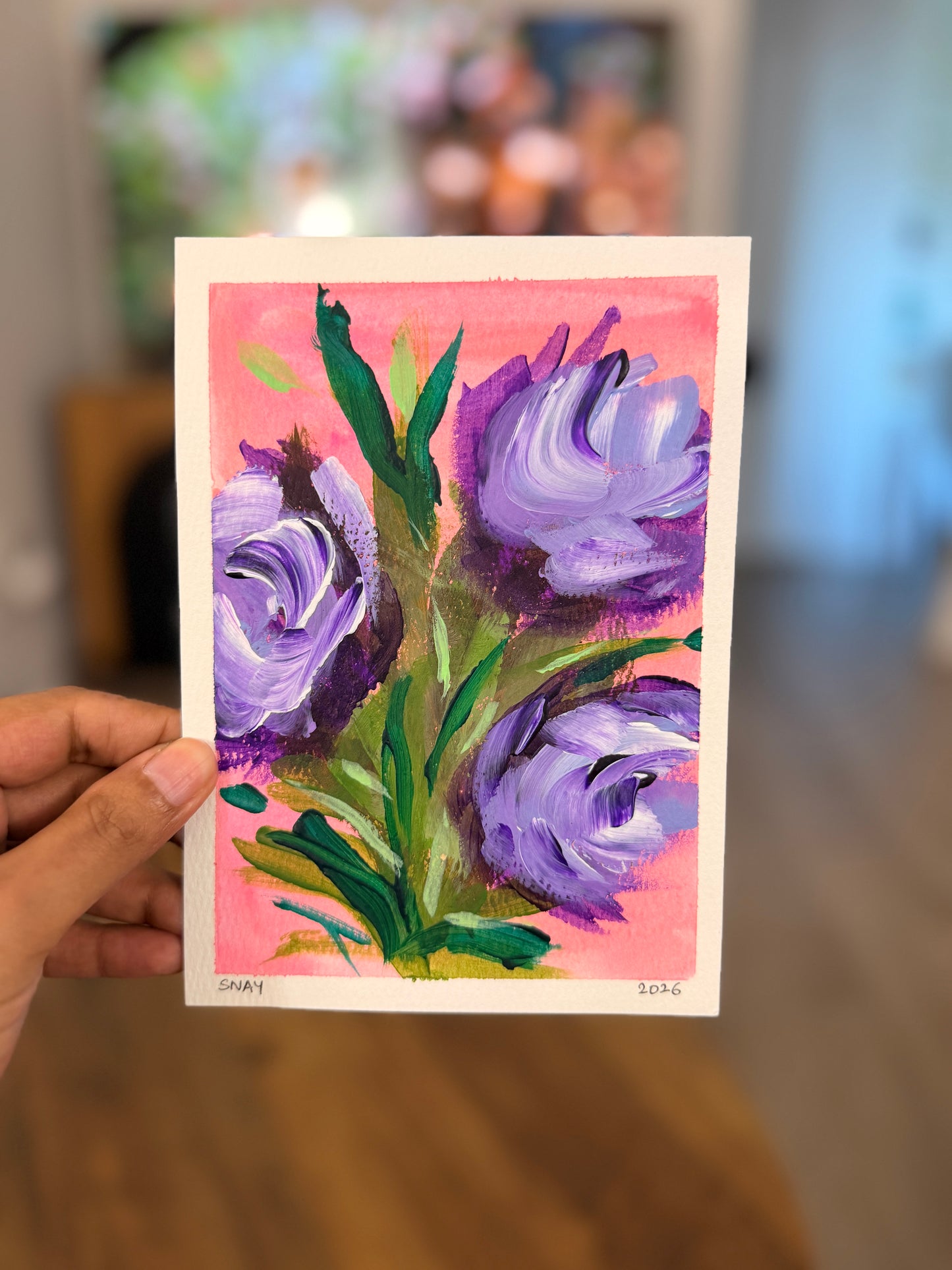 "The Peace I Chose" Original Acrylic Painting Study on Paper (5" × 7") | Art by Snay