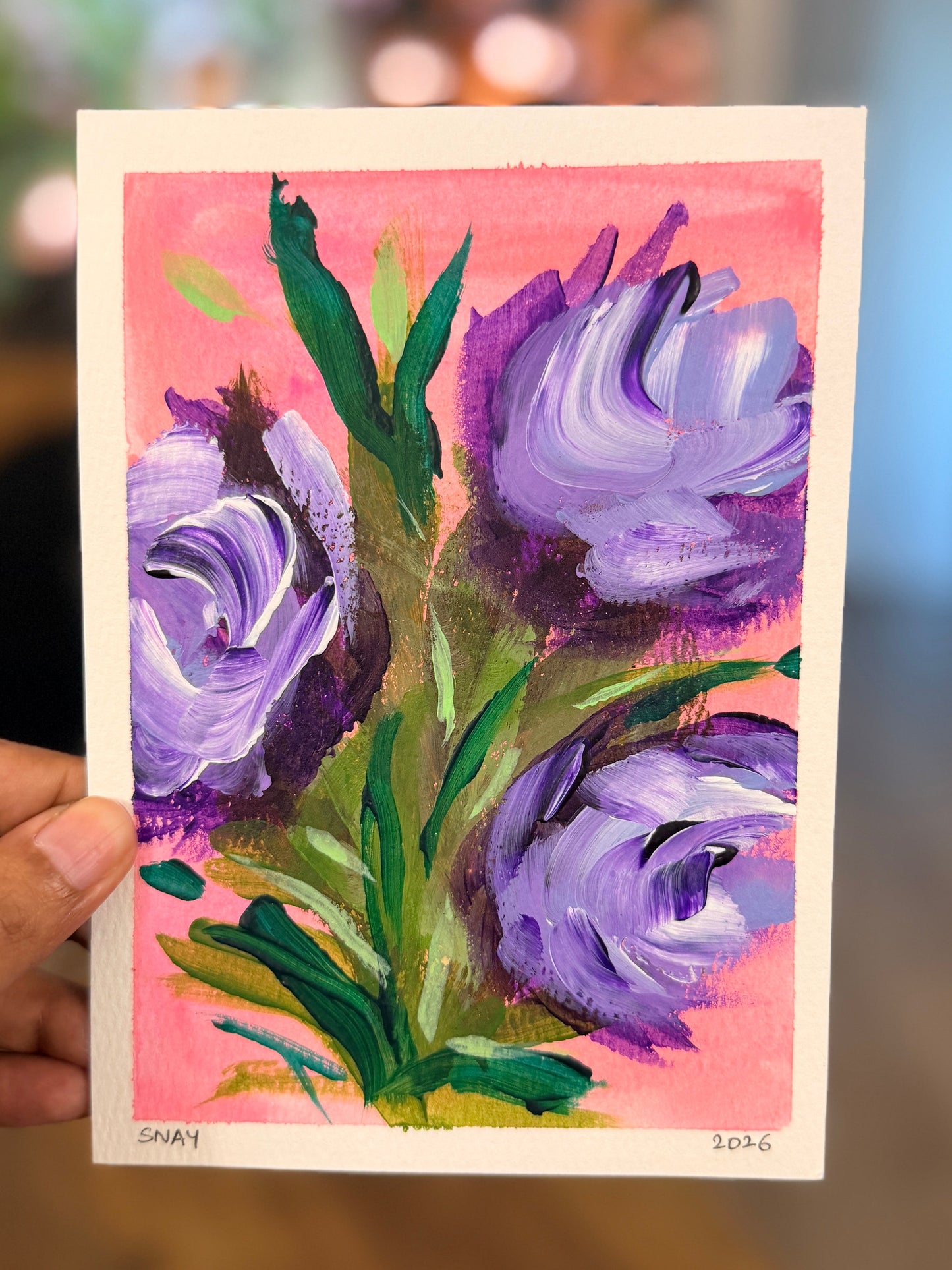"The Peace I Chose" Original Acrylic Painting Study on Paper (5" × 7") | Art by Snay