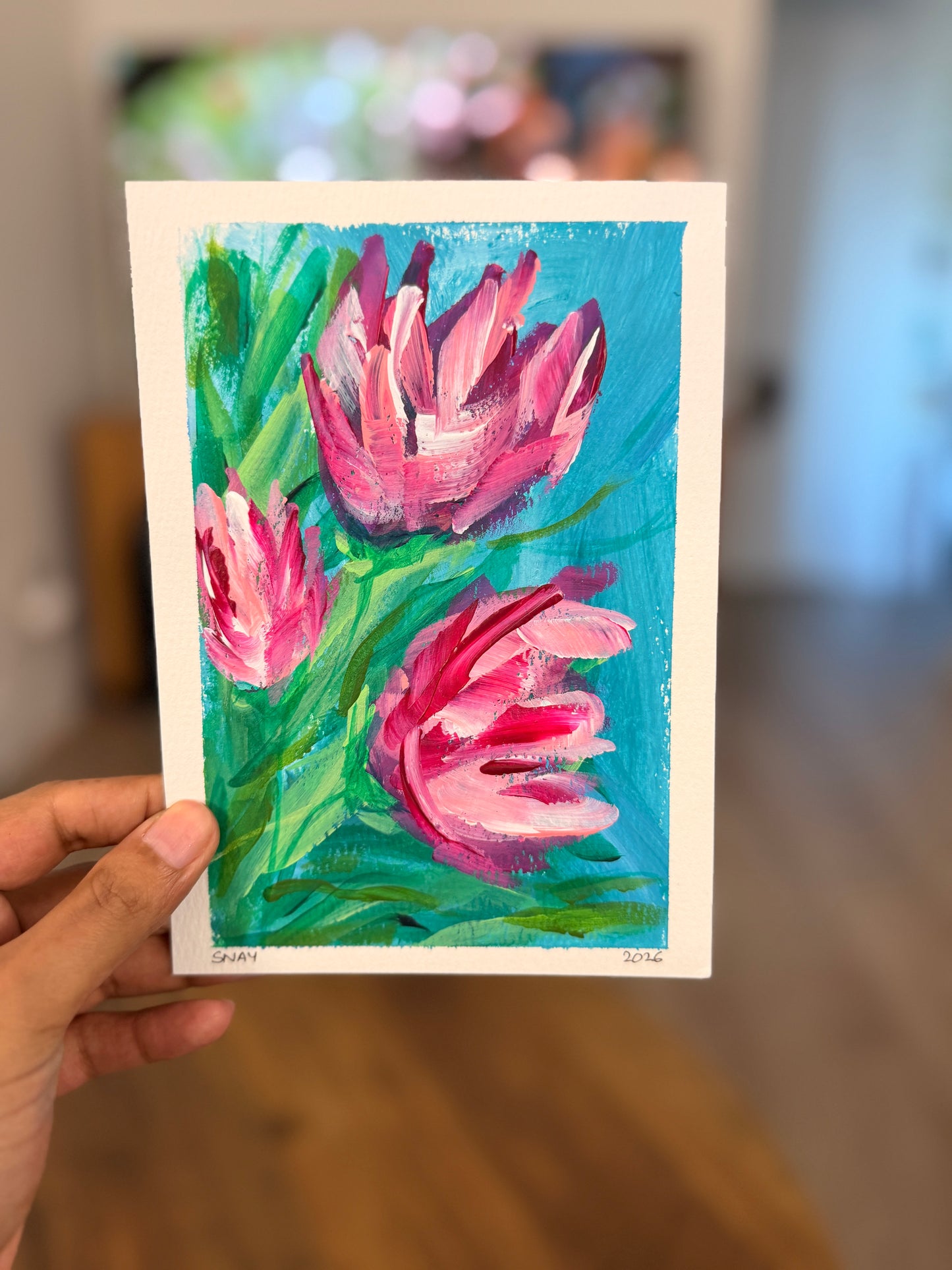 "A New Season" Original Acrylic Painting Study on Paper (5" × 7") | Art by Snay