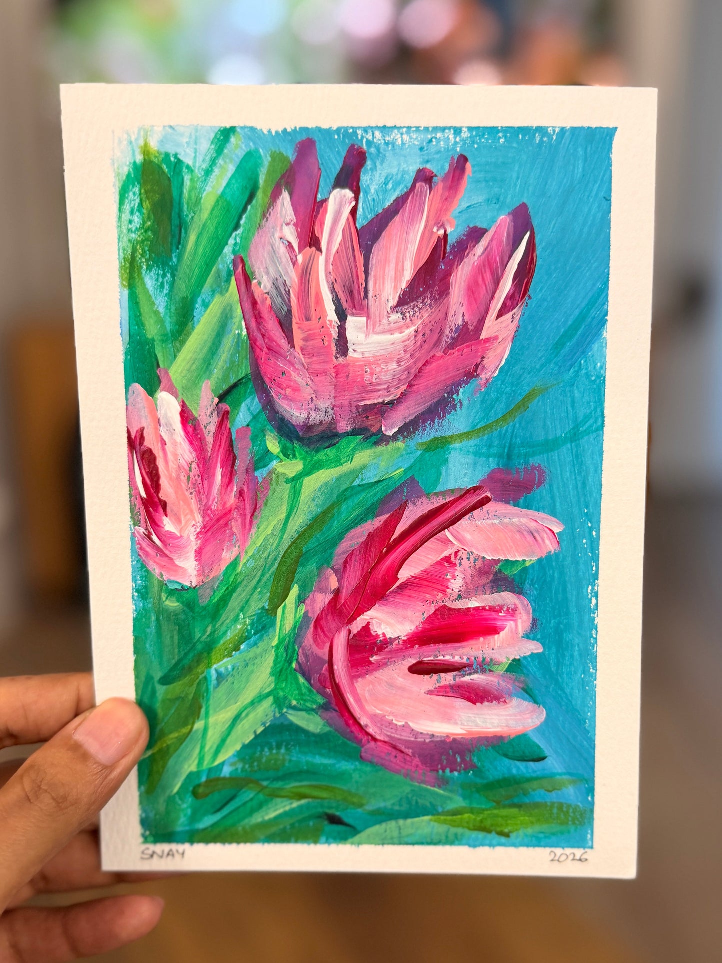 "A New Season" Original Acrylic Painting Study on Paper (5" × 7") | Art by Snay