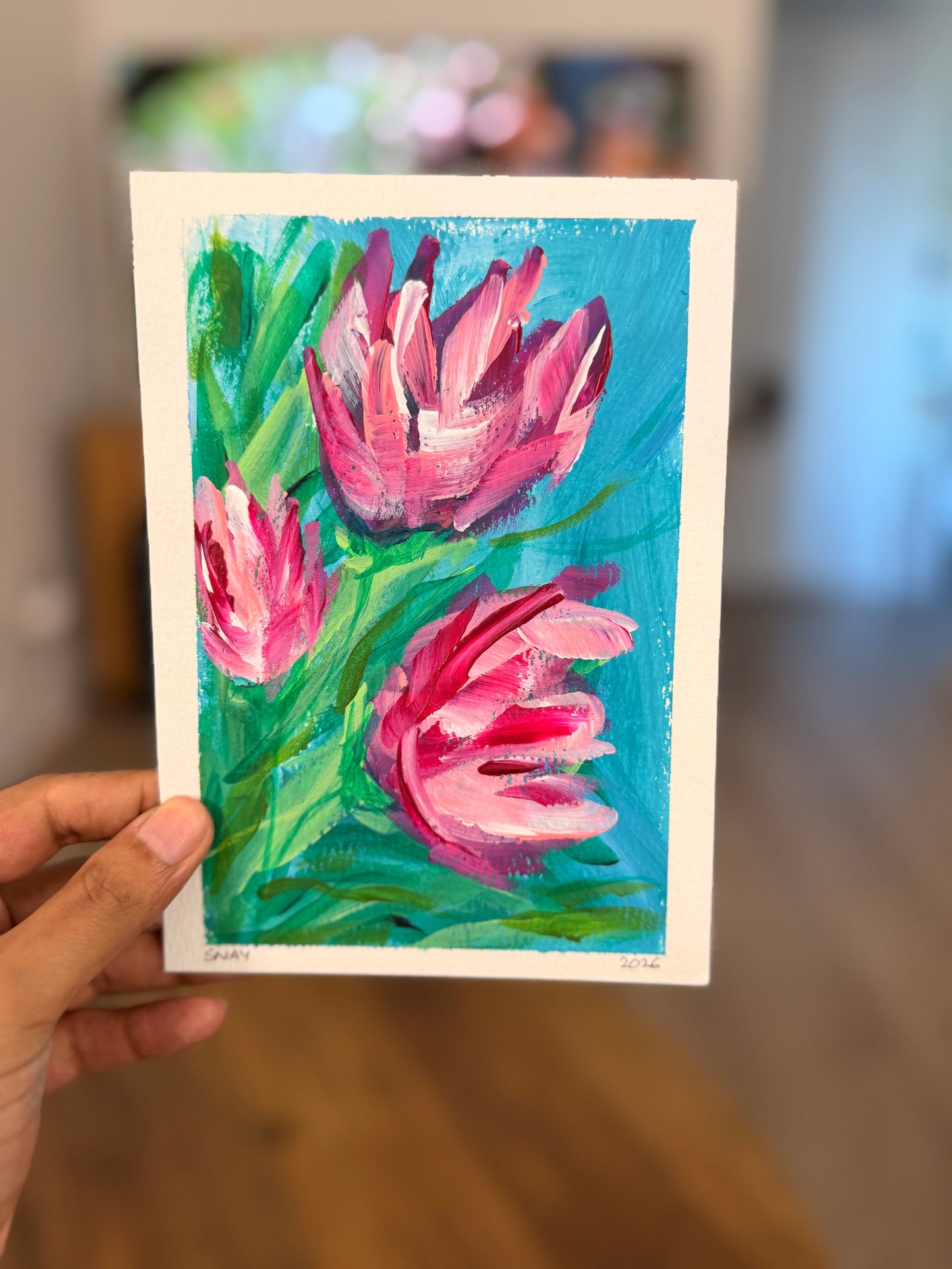 "A New Season" Original Acrylic Painting Study on Paper (5" × 7") | Art by Snay