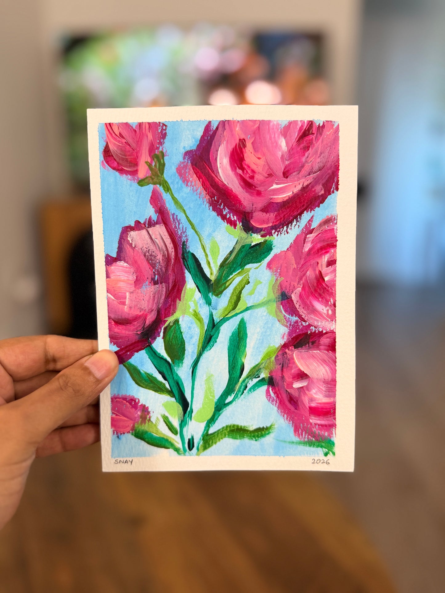 "Lifted" Original Acrylic Painting Study on Paper (5" × 7") | Art by Snay
