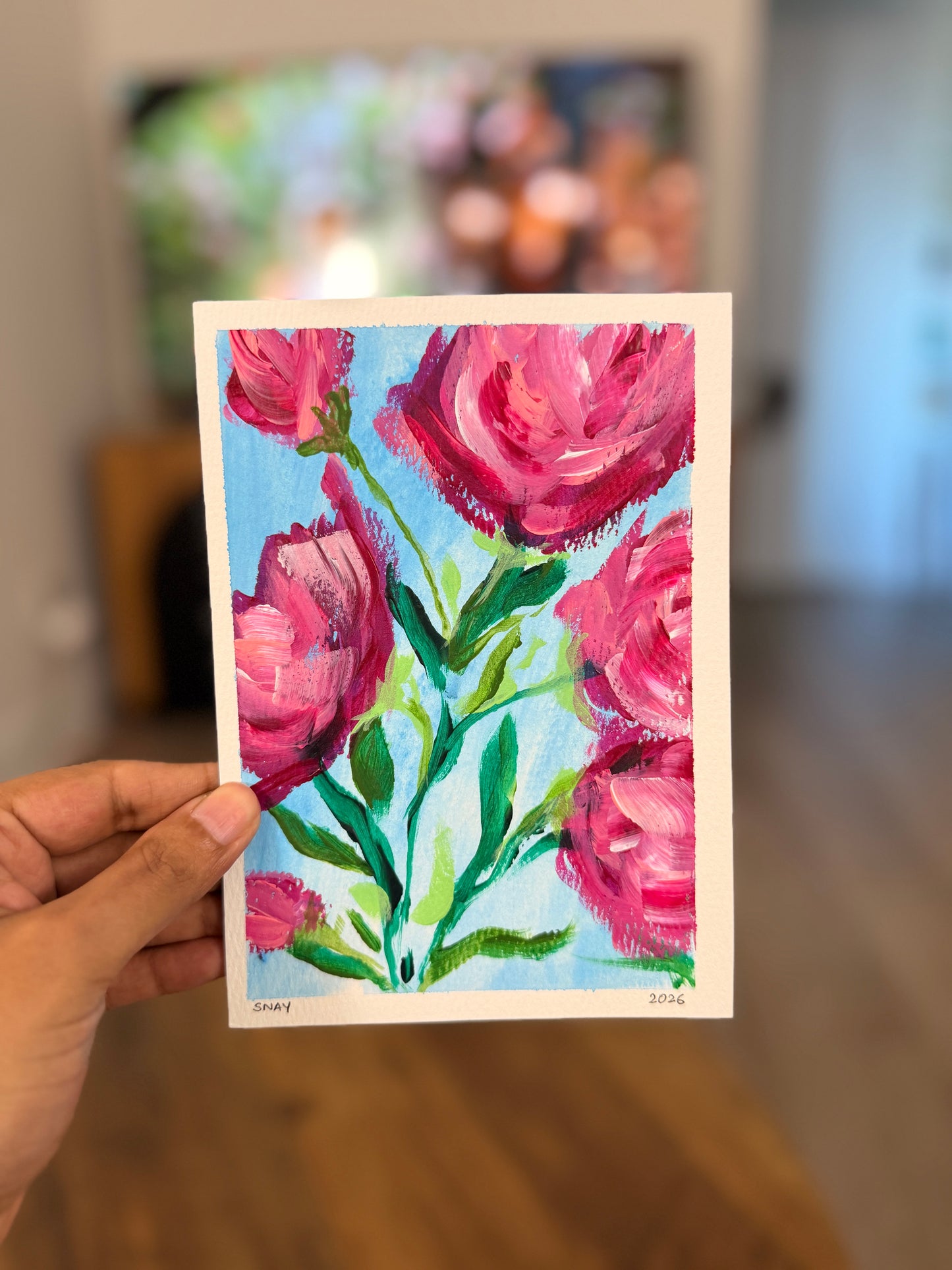 "Lifted" Original Acrylic Painting Study on Paper (5" × 7") | Art by Snay