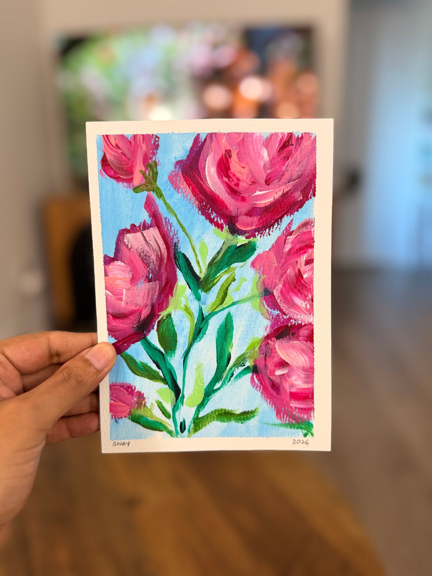 "Lifted" Original Acrylic Painting Study on Paper (5" × 7") | Art by Snay