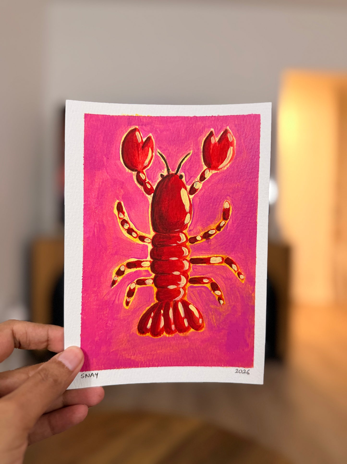 "Soft Shell" Original Acrylic Painting Study on Paper (5" × 7") | Art by Snay