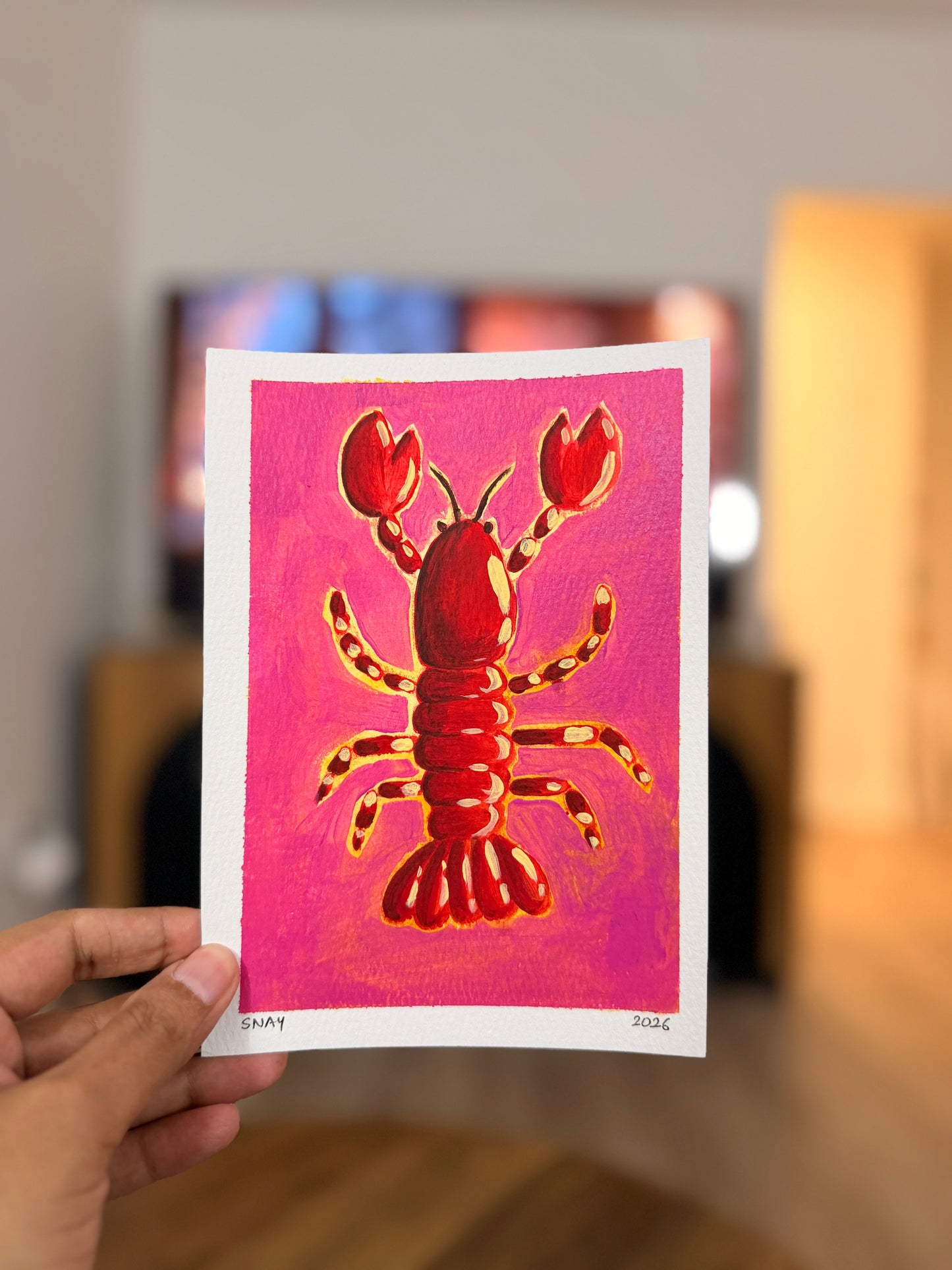 "Soft Shell" Original Acrylic Painting Study on Paper (5" × 7") | Art by Snay