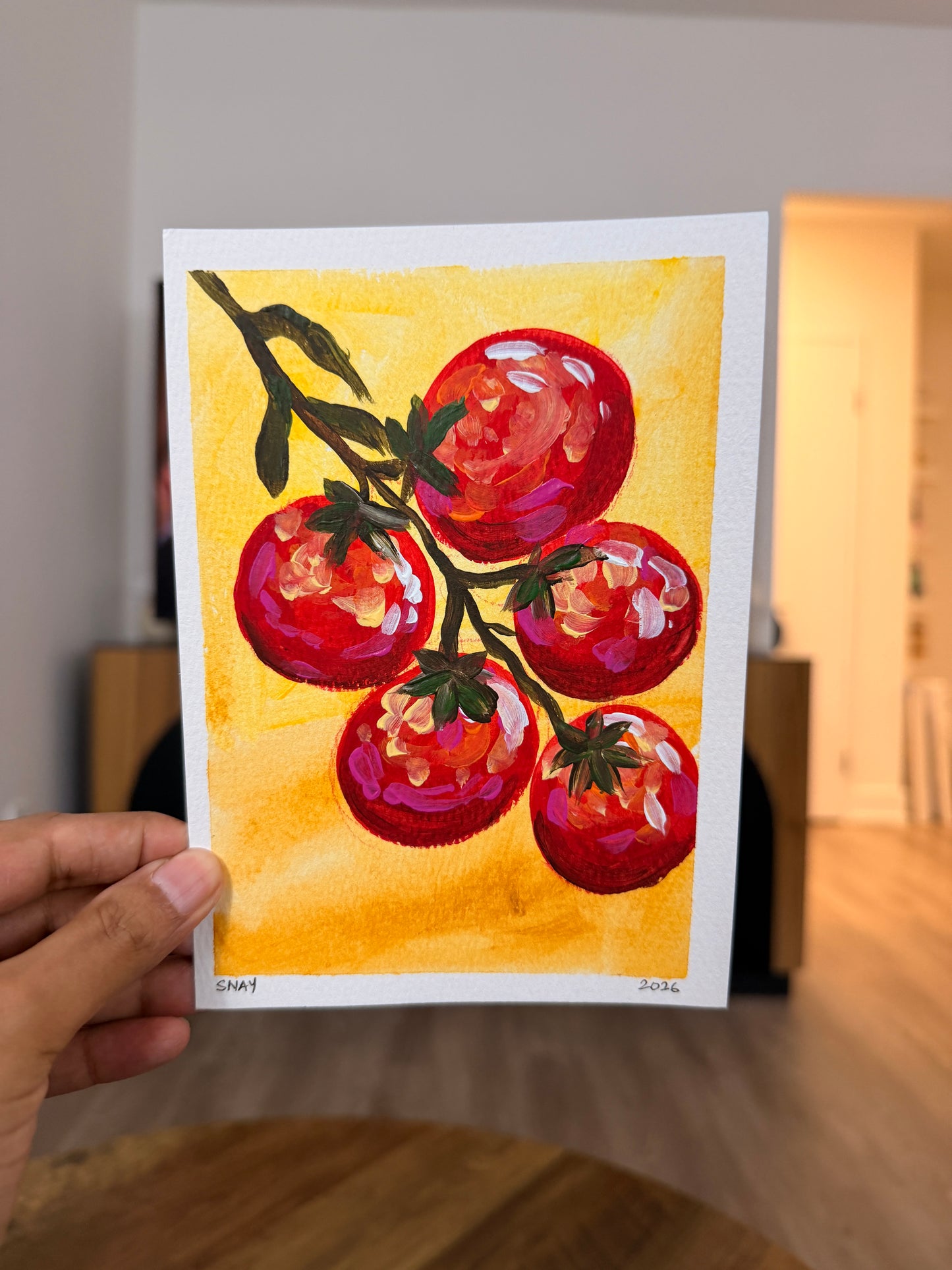 "Kitchen Sun 1" Original Acrylic Painting Study on Paper (5" × 7") | Art by Snay