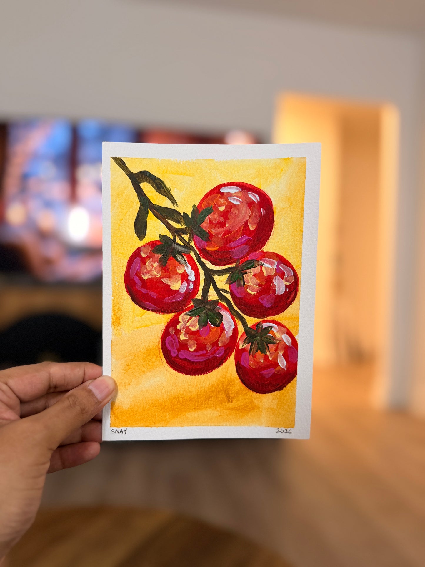 "Kitchen Sun 2" Original Acrylic Painting Study on Paper (5" × 7") | Art by Snay