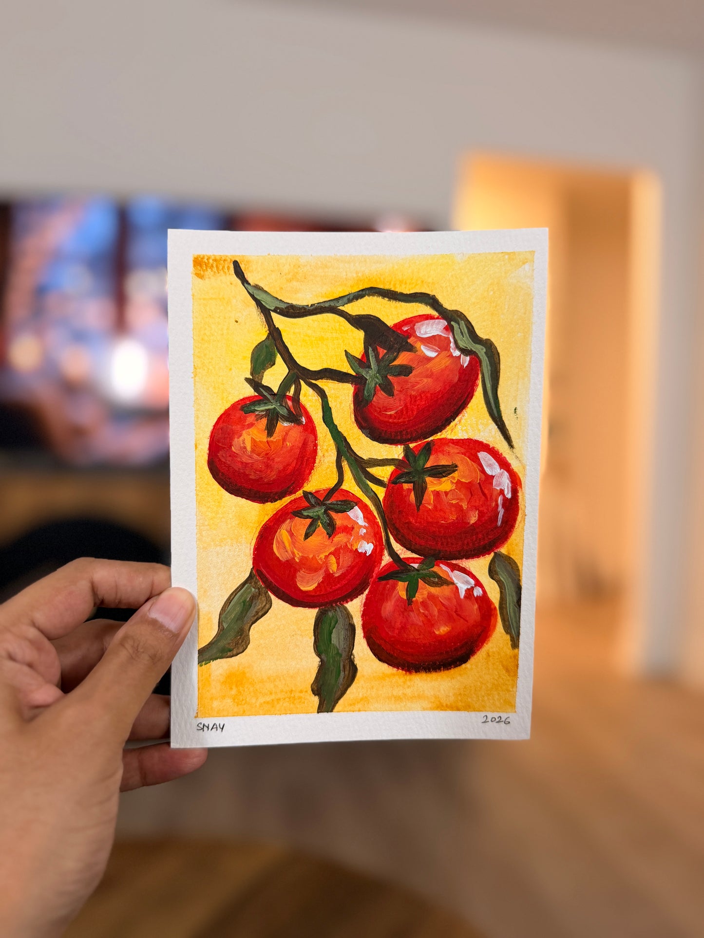 "Kitchen Sun 3" Original Acrylic Painting Study on Paper (5" × 7") | Art by Snay
