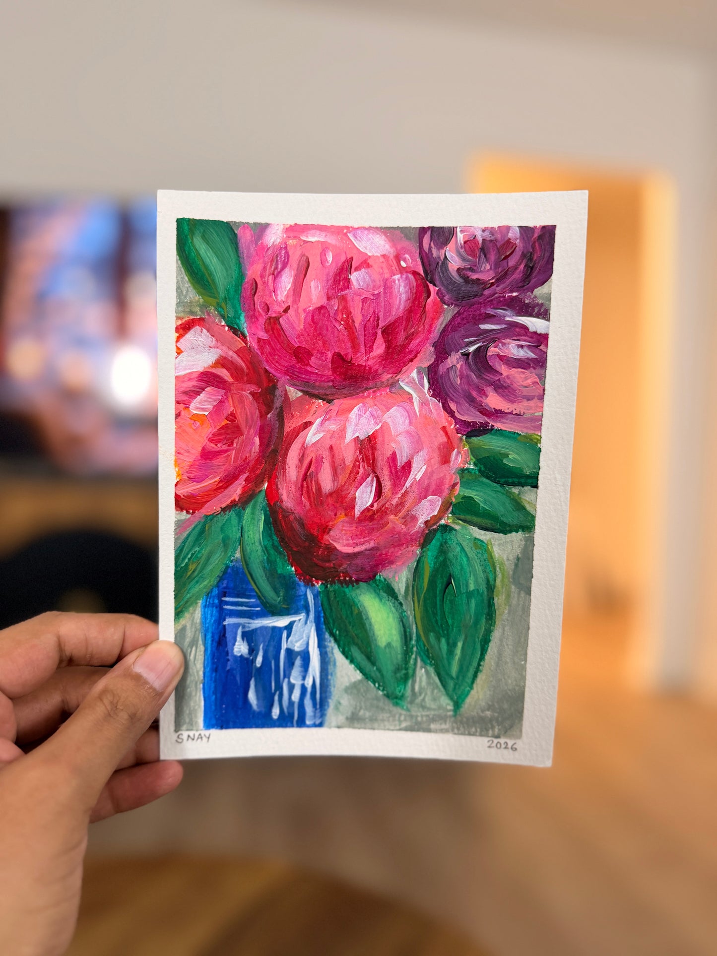 "Monday Morning" Original Acrylic Painting Study on Paper (5" × 7") | Art by Snay