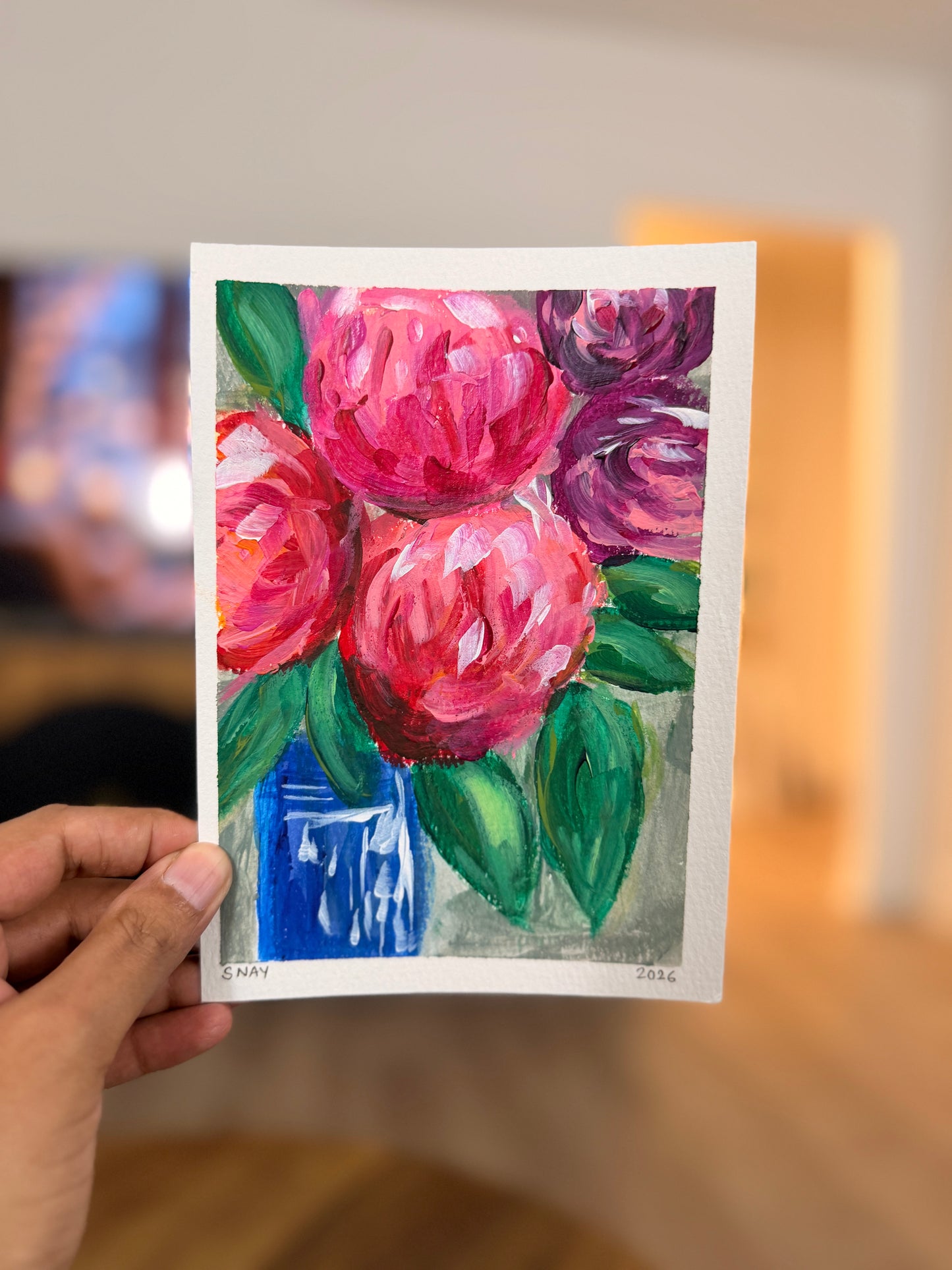 "Monday Morning" Original Acrylic Painting Study on Paper (5" × 7") | Art by Snay