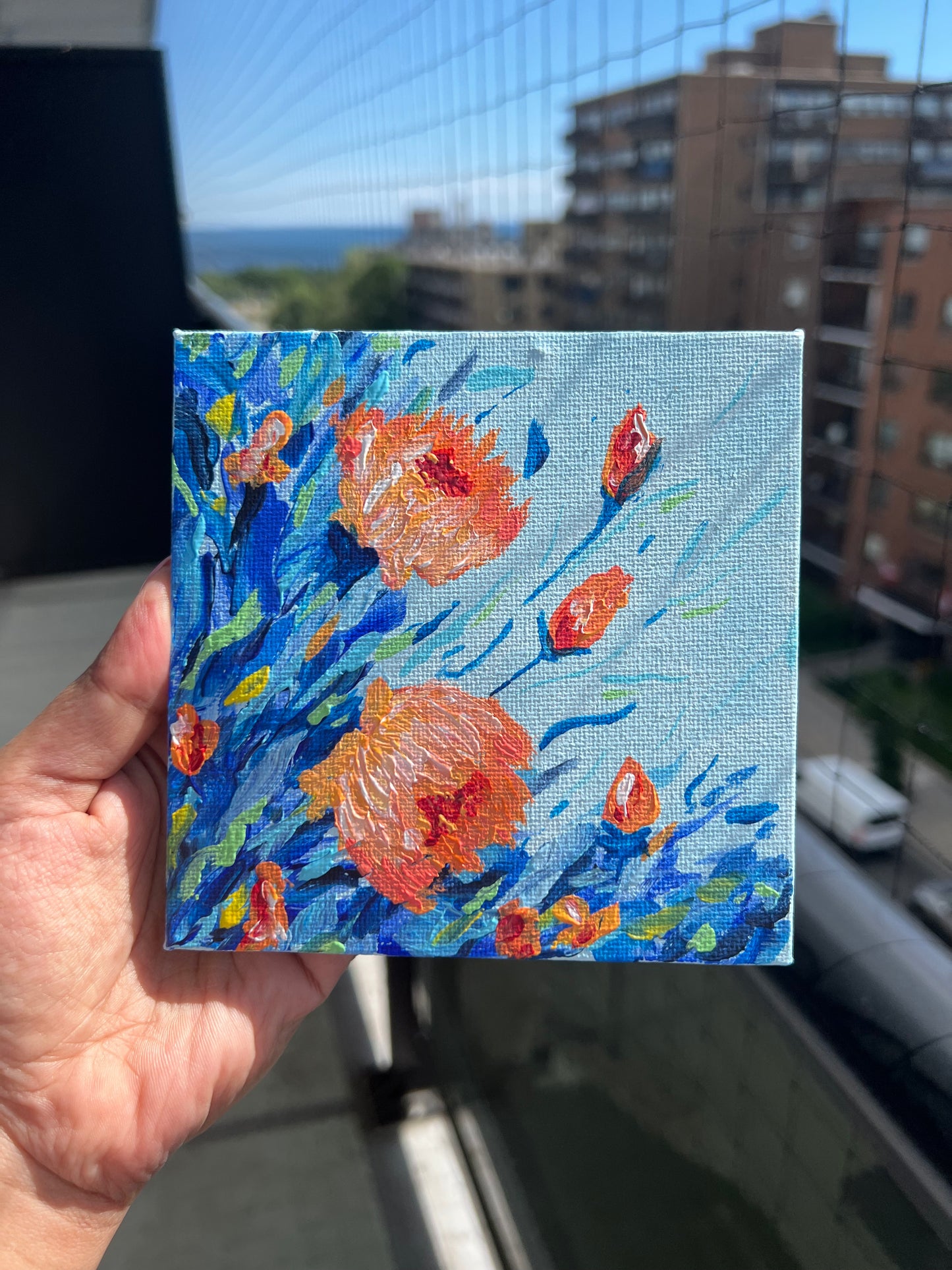 Original Floral Painting - 5x5 - Art By Snay
